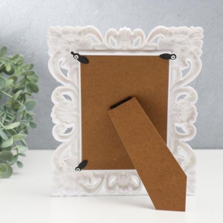 Photo frame plastic 10x15 cm "Plant ornament" white 21.5x16 cm-3