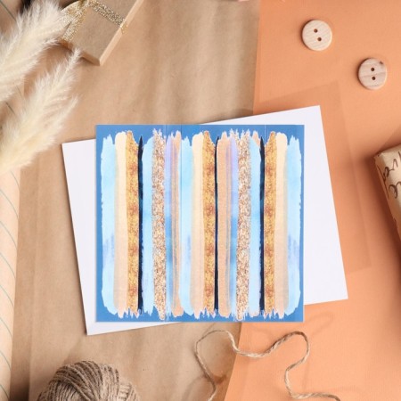 Wooden converted carved "Happy Birthday!" Blue background, 8x16 cm-2