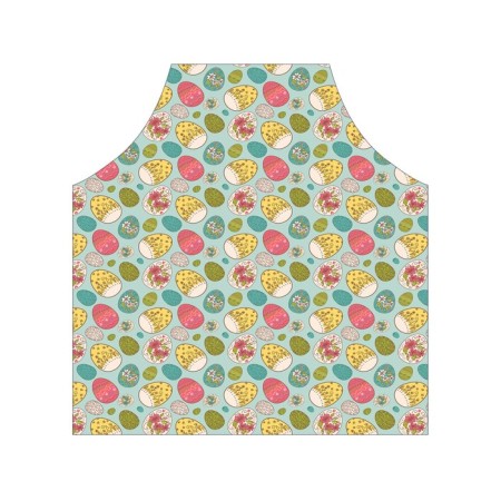 Apron kitchen with a photo print "Flowers on Easter eggs", adjustable, size OS-2