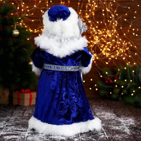 Santa Claus "in a blue-silver coat, with a patterned staff" moves, 25x50 cm-2