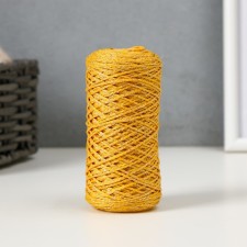 Knitting cord 100% polyester with a lurex 1 mm cylinder, 75 ± 10g, 200m, 08-yellow+gold