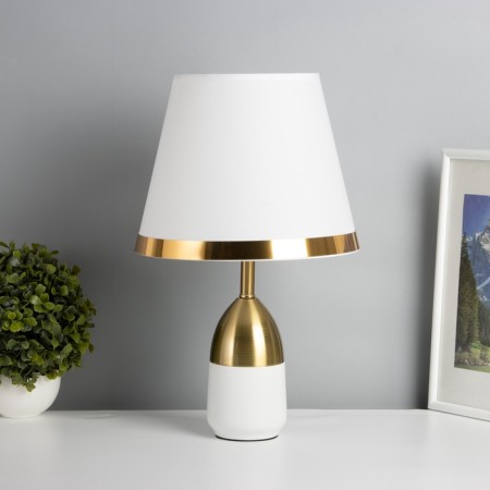 Table lamp "Jean" 1x40W E27 white/bronze 25x25x40cm