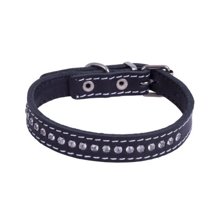 Belly leather two-layer leather with rhinestones, Osh 21-27 x 1.5 cm, mix of flowers