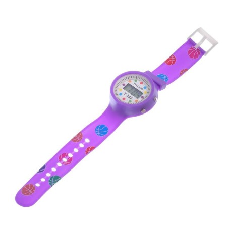 Watch of washing electronic, children's "pea", silicone strap, L-22 cm, purple-2