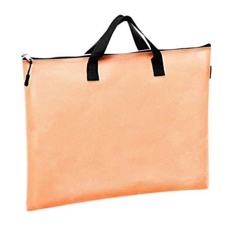 A3 folder with handles, PVC, zipper from above 20mm, Devente Armor, 450x330mm, Orange-1