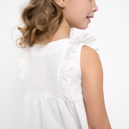 Sleeveless dress Minaku color white, height 104 cm-3