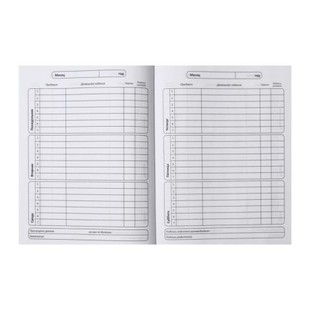 Universal diary for grades 1-11, hard cover, glossy lamination, cheat sheet, 48 sheets-4