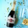 Stick on a bottle of "champagne New Year", size 12 x 8 cm.
