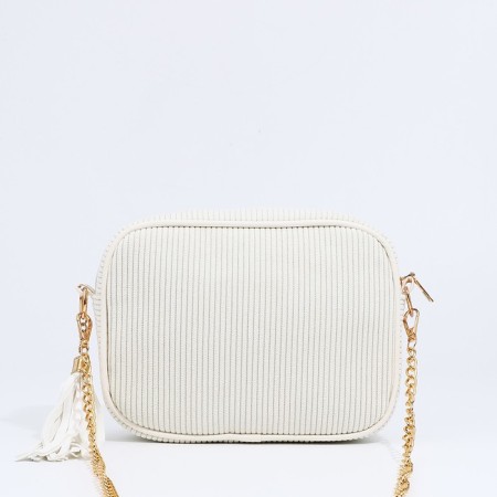 Cross-Bodi Bag on a zipper, beige color