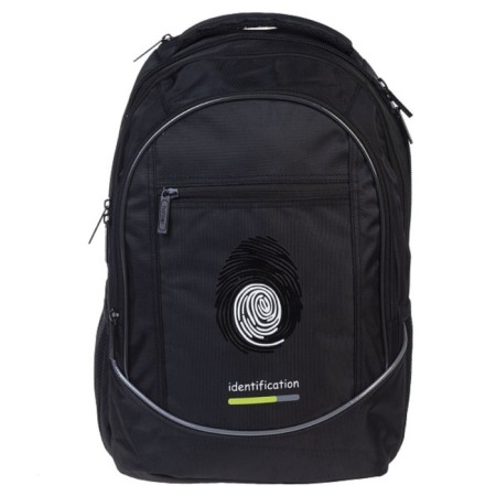Youth backpack 42 x 30 x 20 cm, ergonomic back, Hatber Street "Leave your mark" Black NRK_90093-1