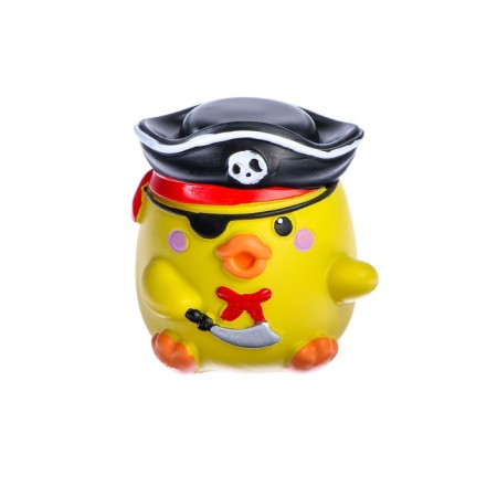 Duckling on the car panel, pirate, yellow-2