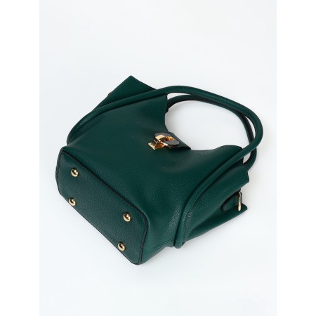 Bag Female Tout with zipper, dark green color-6