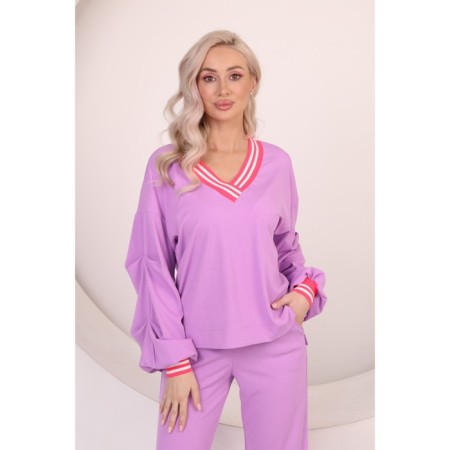 Female suit, size 54, lilac color-6