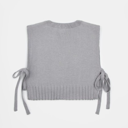 Knitted children's vests Amarobaby Bow, height 140 cm, color gray color-17