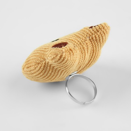 The needle-ring "Bear", 5 × 5.5 × 4 cm, brown color-1