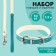 Set of collar (58x2.5 cm) and leash (130x1.4 cm) from eco -leather, turquoise with white
