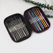 Knitting hook set, d = 0.6-6.5 mm, 12.5/15 cm, 22 pcs, color mix