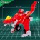 A robot with a dinobot transformation, light and sound effects, red colors