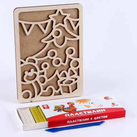 New Year's plasticine pictures "New Year! Christmas tree"-1