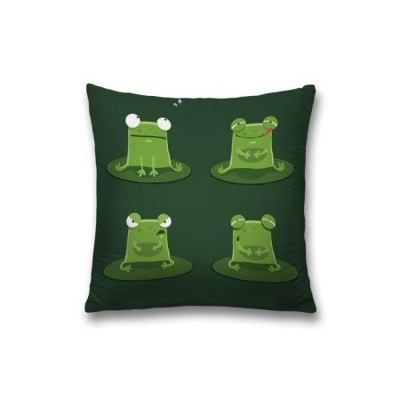 Pillowess decorative "Emotional frog", on a zipper, size 45x45 cm