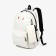 School backpack from textiles with a zipper, 3 pockets, wallet, white color