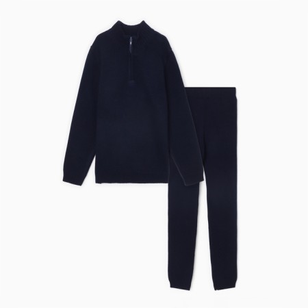 Costume (sweater and trousers) children's minku, dark blue color, height 152 cm-11