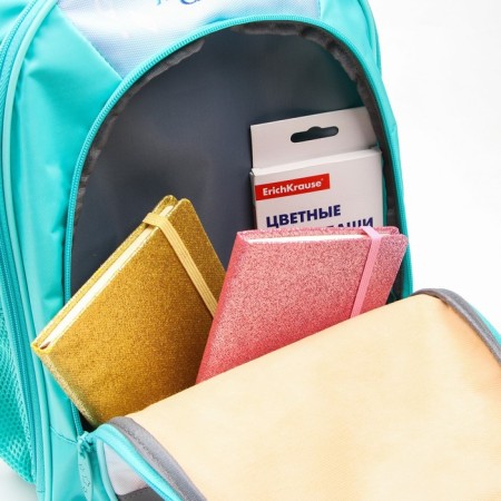 School backpack with an ergonomic back, 37x26x15 cm, cold heart-7