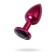 Anal plug with the Toyfa Metal rhinestone, red, tourmaline, 7.2 cm, d = 2.8 cm