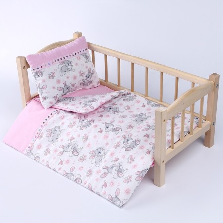 Puppet bed "Zaychat", x/b: sheet, blanket 46 × 36 cm, pillow 23 × 18 cm