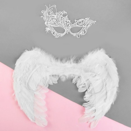 Carnival costume "Angel", wings, mask-8