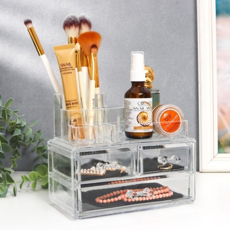 ORGANIZER CHARGANIZER Plastic 3 Transparent boxes 16x19x12 cm-5