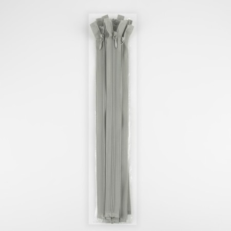 Lightning "Spiral", No. 3, detachable, automatic lock, 35 cm, gray color.-2