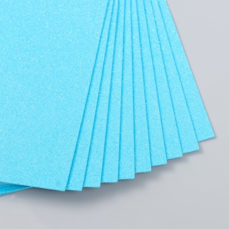Foamiran glitter 2 mm 20x30 cm, bright blue-1