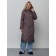 Coat insulated female, size 42, dark brown color