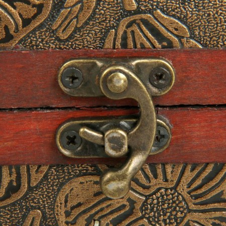Casket wood chest with a “flowering” handle 8.4x14.5x8.7 cm-1