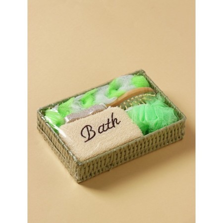 Set of Bann Dolyana, 5 items (3 washcloths, comb, pumice), Mix color-5