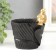 Souvenir Polystone stand "Two golden birds on a black twisted sheet" 12.5x10x10 cm
