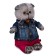 Soft toy "Basik in a jeans jacket and raspberry pants", 30 cm