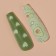 Avocado overhead nails, 12 pcs, with adhesive plates, ballerina shape, green/white color