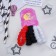 Hair elastic band "Mahrushka" (set 6 pcs) 4 cm, white, black, red