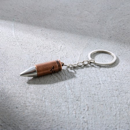 Metal keychain “Real man”, bullet, 1.2 x 6 cm-2
