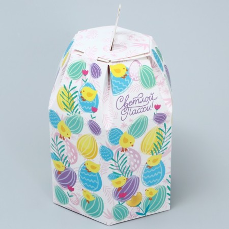 Confectionery box, packaging “Congratulations on Easter!”, Easter, 8 x 8 x 21 cm-2
