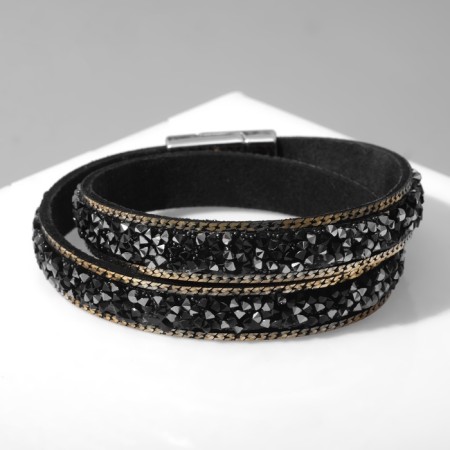 Bracelet skin "Stone luxury" Solder, gray color in silver, l = 37 cm-2