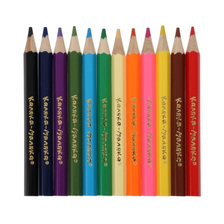 Pencils of 12 flowers "Kalyak-Malyak", hexagonal, short-2