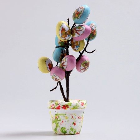 Easter decor "Eggs in a pot" 8 × 10 × 25 cm-2