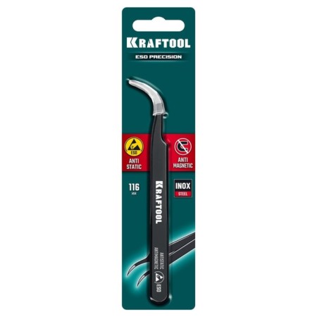 Antimagnetic Kraftool Pinzet, antistatic, curved, precision, 116 mm-1