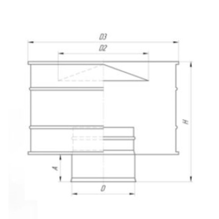 Umbrella with a deflector, D 115 mm, stainless steel 0.5 mm-1