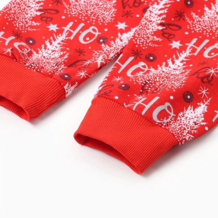 New Year. Pajama nursery (longshille/trousers), gray/red color, height 140 cm-4