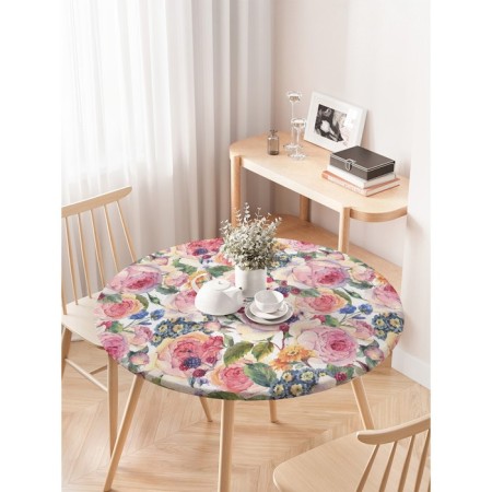 Rosa Rosa Roses, Round, Oxford, elastic band, size 120x120 cm, diameter 75-100 cm-2