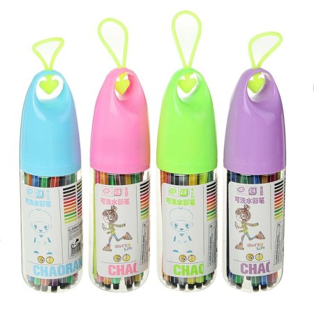 Fleeters, 24 colors, in a plastic tube with a pen, a ventilated cap, mix-1